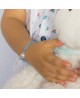 Bracelet bébé perle blanche saphir bleu - Pacific Baby