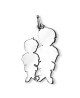 La Fa Mi : pendentif 2 enfants (or blanc)