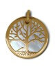 Médaille arbre de vie or jaune nacre blanche - La Fée Galipette