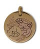 Médaille marmotte or jaune et rose - La Fée Galipette