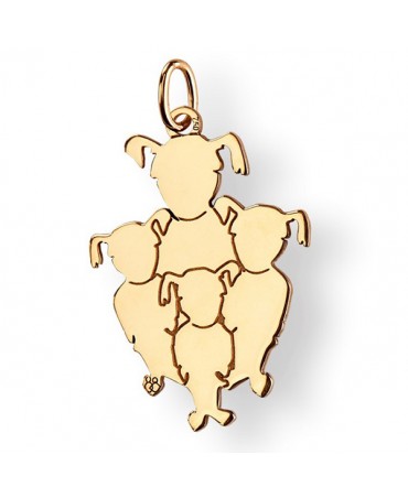 La Fa Mi : pendentif 4 enfants (or jaune)