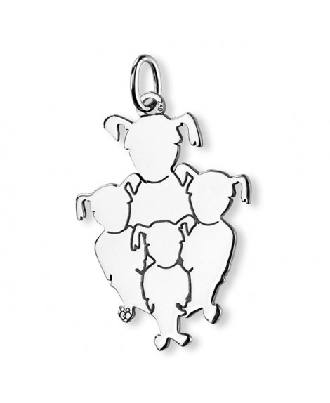 Pendentif Maman de 4 Enfants argent - La Fa Mi