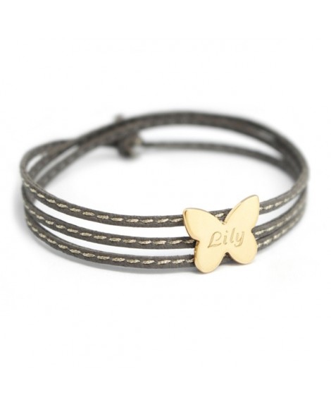 Petits trésors : bracelet amazone papillon plaqué or