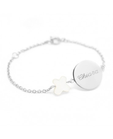 Petits Trésors : bracelet Lovely nacre papillon argent