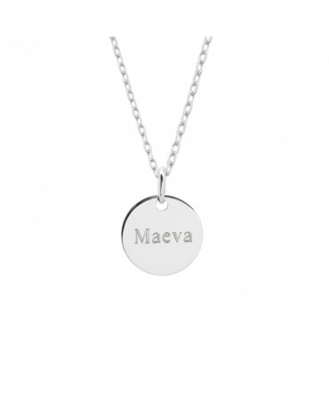 Collier petite médaille personnalisable argent - Petits Trésors