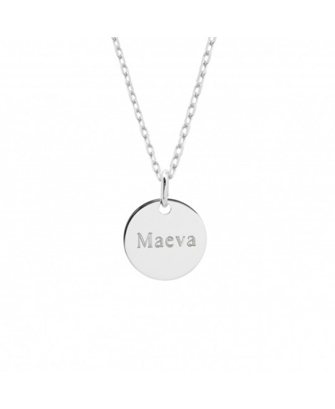 Collier petite médaille personnalisable argent - Petits Trésors