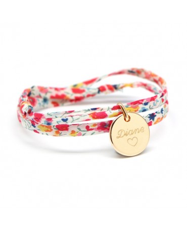 Bracelet Liberty cordon kids médaille plaqué or