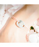 Les Empreintes : bracelet mini galet en argent sur cordon