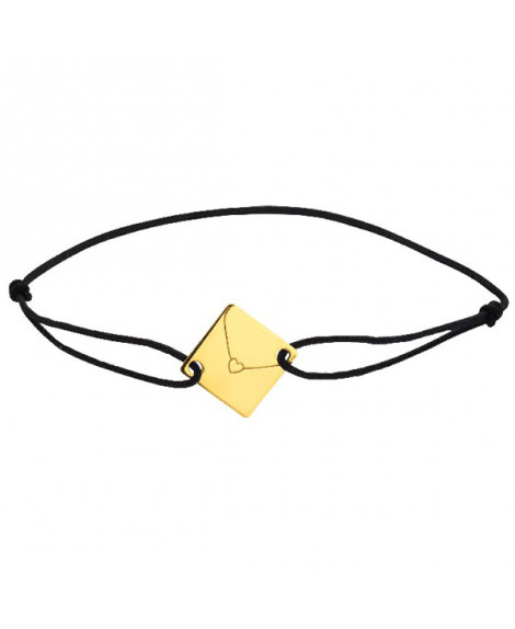 Bracelet cordon enveloppe or jaune - Augis