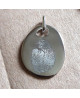 Les Empreintes : pendentif gros galet rond en argent (avec bélière)