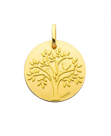 Médaille arbre de vie oiseau or jaune - AUGIS