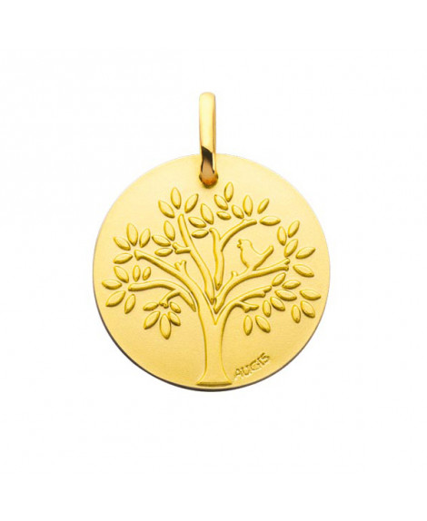 Médaille arbre de vie oiseau or jaune - AUGIS