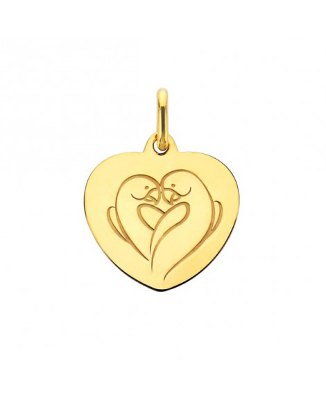 Pendentif cœur Love Bird or jaune - Augis
