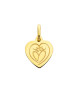 Mini pendentif coeur Love Bird or jaune - Augis