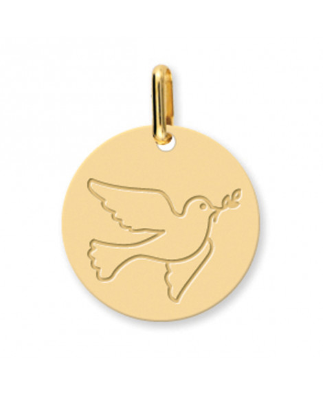 Médaille Colombe au rameau or jaune 18 K - Lucas Lucor