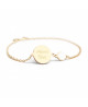 Bracelet chaîne médaille femme plaqué or et pierre - Petits Trésors