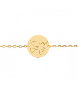 Bracelet colombe enfant or jaune 18K - Lucas Lucor