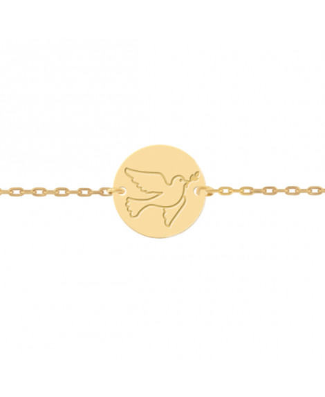 Bracelet colombe enfant or jaune 18K - Lucas Lucor