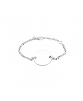 Bracelet femme argent massif médaille à graver