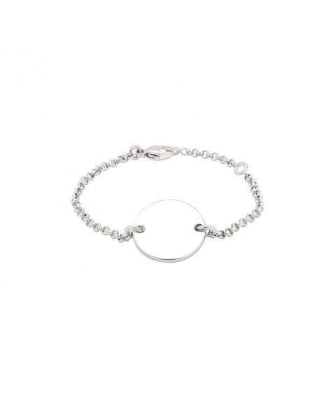 Bracelet femme argent massif médaille à graver