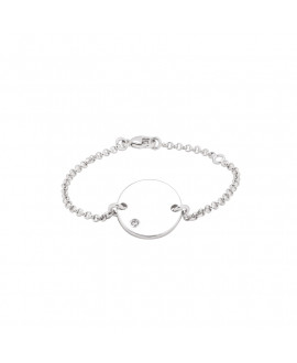 Bracelet femme diamant argent médaille à graver