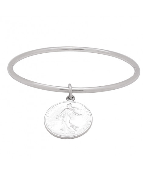 Bracelet Jonc Femme Adolescente Plaqué Or Fil Rond 3mm