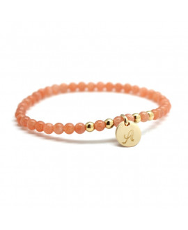 Bracelet perle personnalisé mini charm orange - Petits Trésors