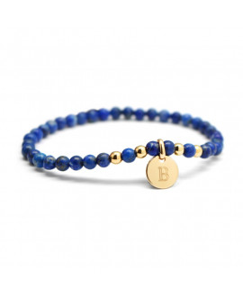 Bracelet perle personnalisé mini charm bleu - Petits Trésors
