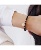 Bracelet perle personnalisé mini charm noir - Petits Trésors