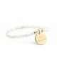 Bracelet perle - médaille croix ivoire - Petits Trésors
