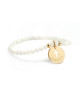 Bracelet perle - médaille croix ivoire - Petits Trésors