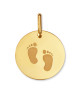 Médaille empreinte de pieds de bébé - or jaune 18K - Lucas Lucor