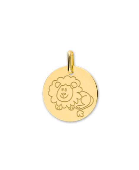 Pendentif zodiaque signe Lion (or jaune)