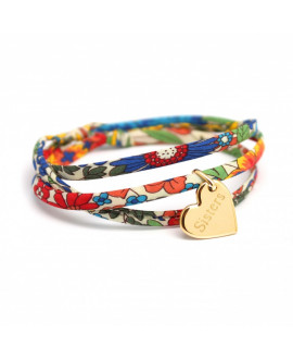 Bracelet Liberty cordon kids coeur plaqué or