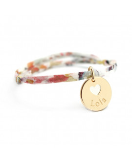 Bracelet enfant liberty - médaille coeur ivoire plaqué or