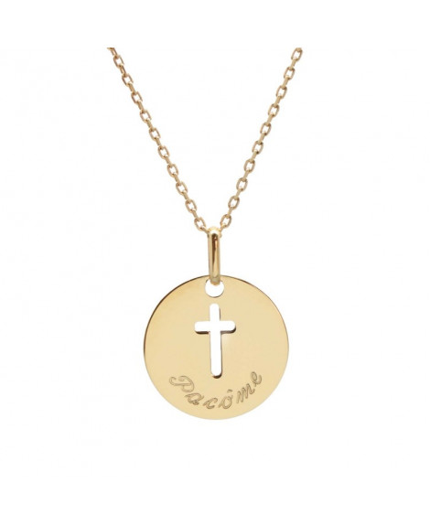 Collier croix ajourée plaqué or - Petits Trésors