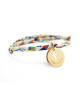 Bracelet enfant liberty - médaille croix ivoire plaqué or