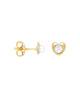 Boucles d'oreilles perle coeur or jaune 9K