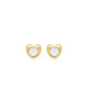 Boucles d'oreilles perle coeur or jaune 9K