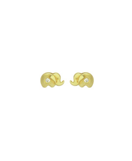 Boucles d'oreille éléphant or jaune 9K