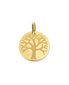 Médaille de baptême arbre de vie en or jaune 18K - Lucas Lucor
