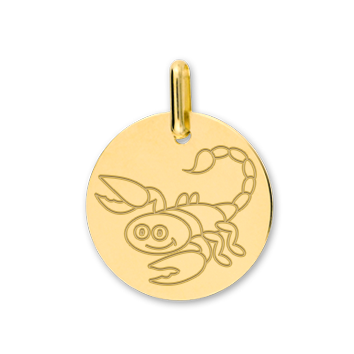 Pendentif Scorpion Or Jaune 9 Carats - Bijou Zodiaque 15mm NKlaus | Signe Astrologique