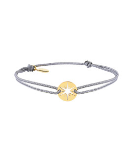 Bracelet étoile or jaune 18K sur cordon - Lucas Lucor