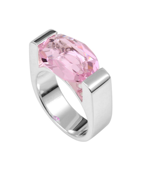 Bague Joséphine argent cabochon rose - Clio Blue