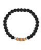 Bracelet perle homme noir et sable - Clio Blue