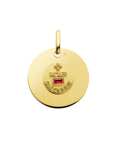 Médaille d'Amour or jaune et rubis la Délicate - Augis