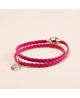 bracelet enfant cuir tressé double tour Delphine - Flowers For Zoé