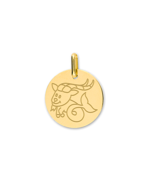 Pendentif zodiaque signe Capricorne (or jaune)