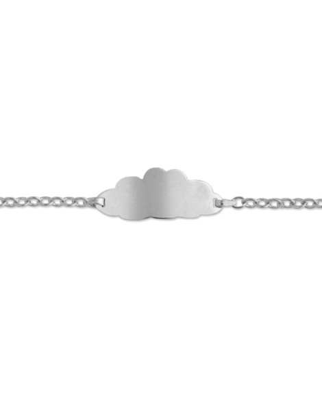 Bracelet bébé nuage or blanc 18K à graver - Lucas Lucor