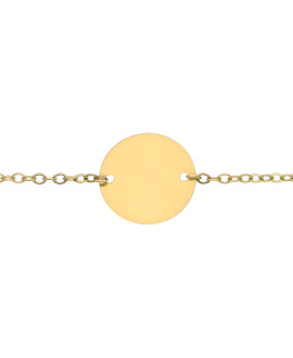 Bracelet chaîne enfant médaille or jaune 18K à graver